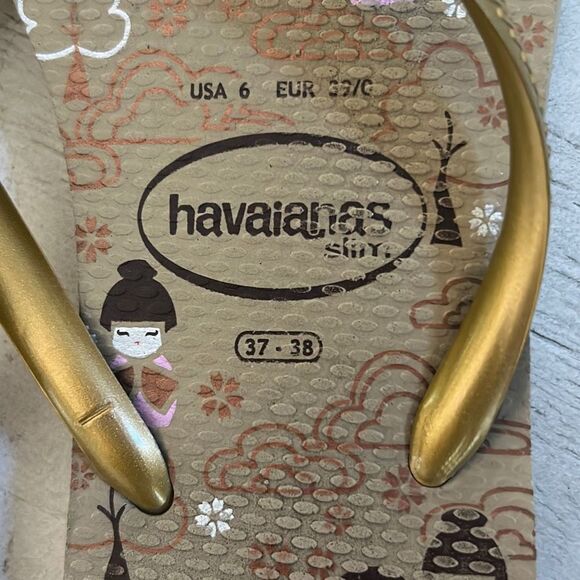 HAVAIANAS Geisha Girl Flip Flops Size 6 - Picture 4 of 5